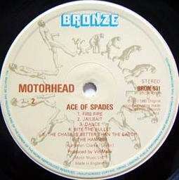 Label of Ace Of Spades